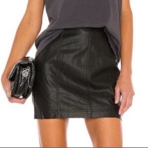 #145 Free People Vegan Faux Leather Black
Mini Skirt new without tag